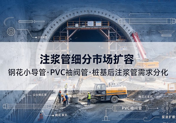 沙坡头注浆管细分市场扩容，隧道钢花小导管、PVC 袖阀管、桩基后注浆管需求分化